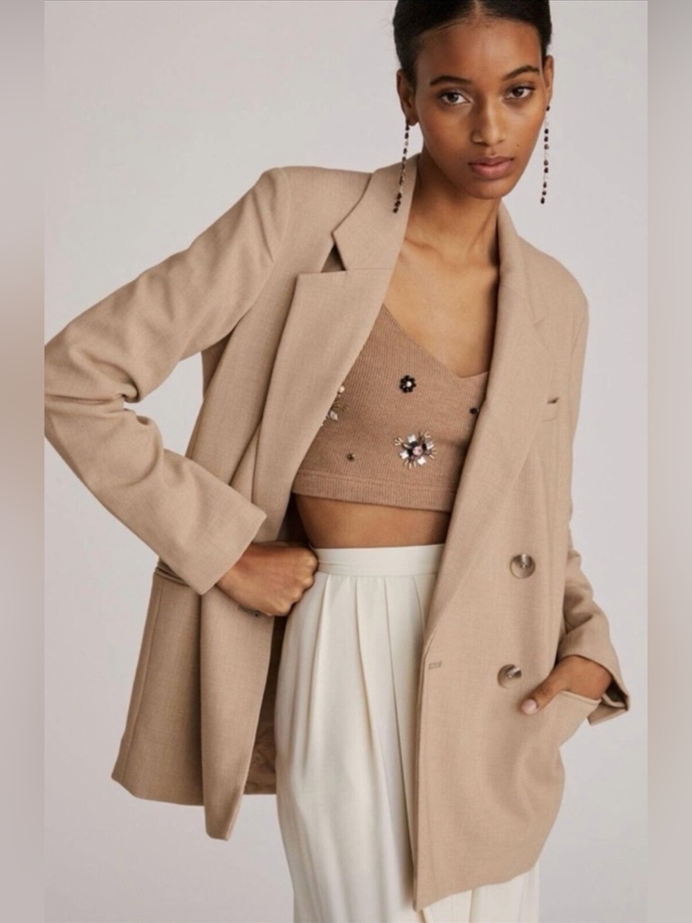Anthropologie Maeve Double Breasted Blazer, size 2.